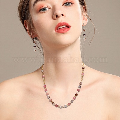 Окрашенные и нагретые круглые бусины из натурального агата G-AR0001-55-1