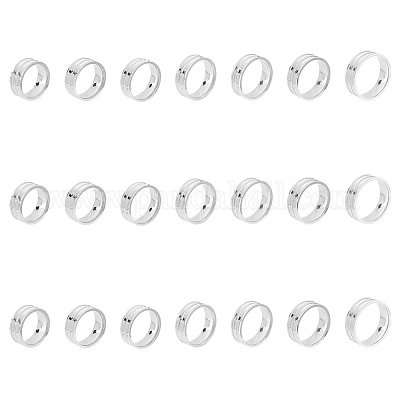 Wholesale Unicraftale 21Pcs 7 Size 201 Stainless Steel Ring Core Blank for  Inlay Jewelry Making 