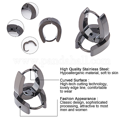 10 пара серег-колец из нержавеющей стали 304 EJEW-UN0001-73-1