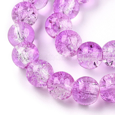 Выпечки нарисованные потрескивание стеклянные бусины пряди X-CCG-S001-8mm-14-1