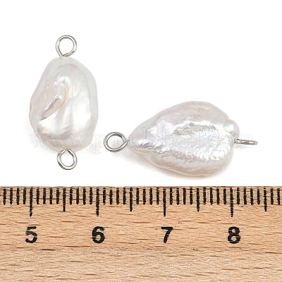 Подвески-коннекторы из натурального пресноводного жемчуга Кеши STAS-D378-16P-1