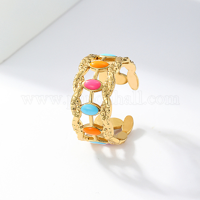 Кольцо-манжета с эмалированным покрытием Sweet Hollow неправильной формы из нержавеющей стали 201 DG2321-1