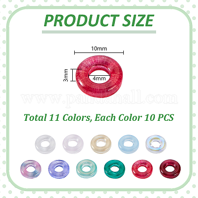 110 шт. Европейские бусины лэмпворк 11-х цветов LAMP-GA0001-19-1