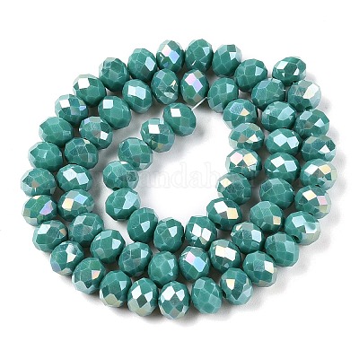 Стеклянные бусины с гальваническим покрытием  EGLA-A044-P8mm-B31-1