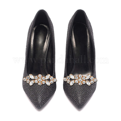 2 пара 2-х цветных съемных украшений для обуви в виде цветов AJEW-HY0001-15-1