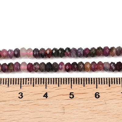Нити из натуральных разноцветных турмалиновых бусин&nbsp;G-B175-A07-2x4mm-1
