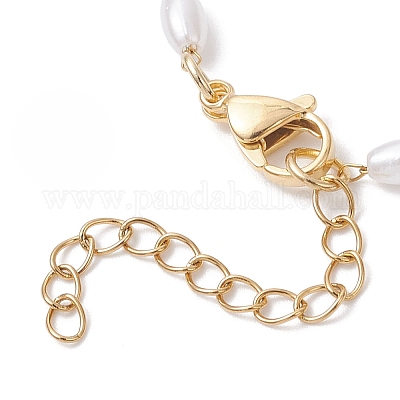 Браслеты из овальных бусин с пластиковым жемчугом BJEW-JB12603-1