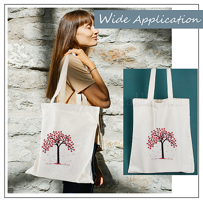 WADORN DIY Canvas Tote Bag Embroidery Kit, Flower Pattern Canvas