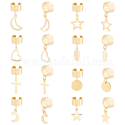 8 пара 8-х стильных серег-манжет из нержавеющей стали 304 EJEW-UN00004-1