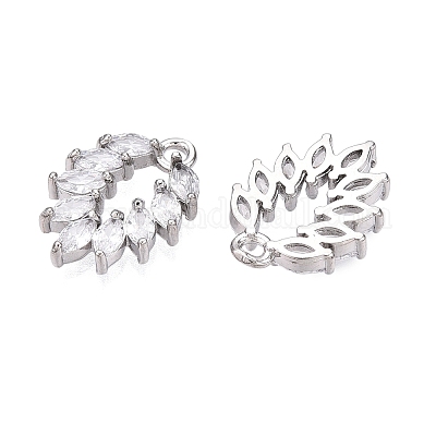 Латунные микропаве прозрачные подвески с фианитом KK-T060-33P-RS-1