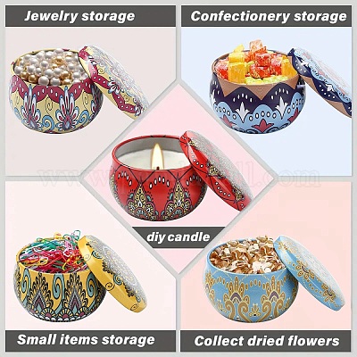 12 шт. 12-х стилевые коробки из жести с принтом CON-YWC0001-09-1