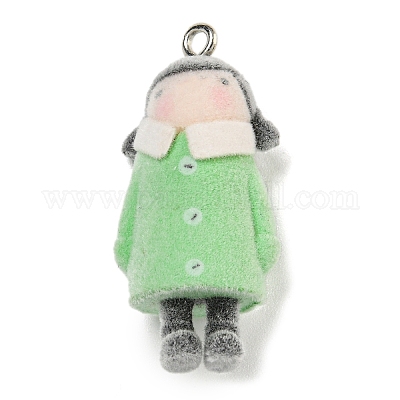 Милые подвески из флокированной смолы RESI-L043-01P-04-1