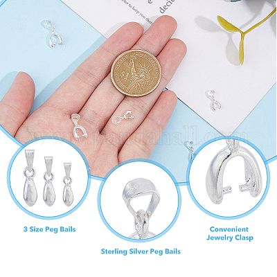 6 шт. 3 подвески из стерлингового серебра 925-го размера STER-DC0001-14-1