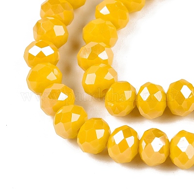 Стеклянные бусины с гальваническим покрытием  EGLA-A044-P8mm-A29-1