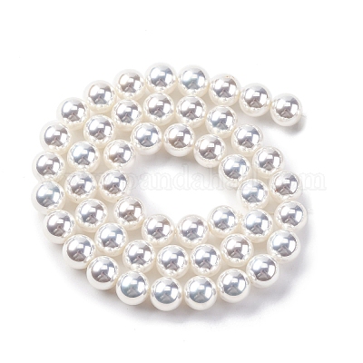 УФ-покрытие перламутровые стеклянные жемчужные бусины нити GLAA-F128-01B-T1-1