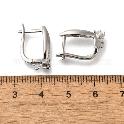 Покрытие стойки латунь микропаве фианит серьги обручи EJEW-H143-12P-1