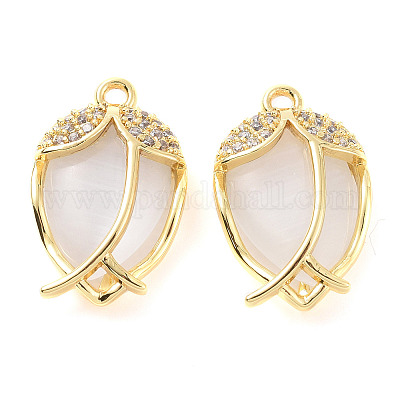 Латунные микропаве прозрачные подвески с фианитом ZIRC-F133-05G-1