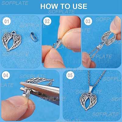 500 шт. защелкивающиеся дужки из нержавеющей стали 304 STAS-SP0001-72-1