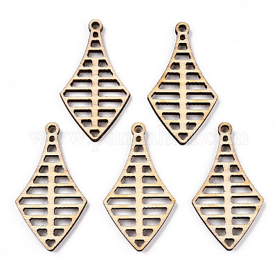 Подвески из неокрашенного натурального дерева тополя WOOD-TAC0002-60-1