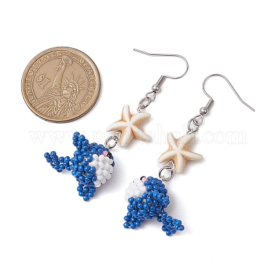 Подвески из стеклянных бусин ручной работы EJEW-MZ00247-1