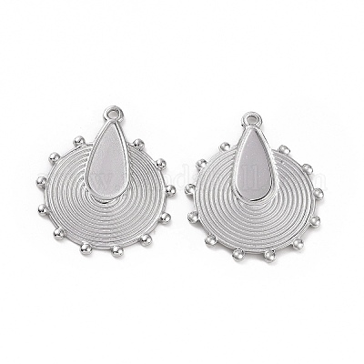 Подвески-кабошоны из не тускнеющей нержавеющей стали 304 STAS-C003-08P-1