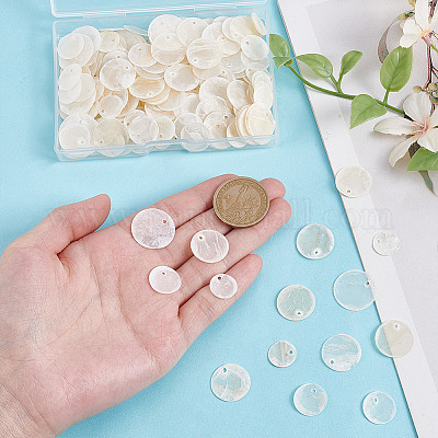 210 шт. 4 стиля подвески из натуральной ракушки капиз SHEL-NB0001-67-1