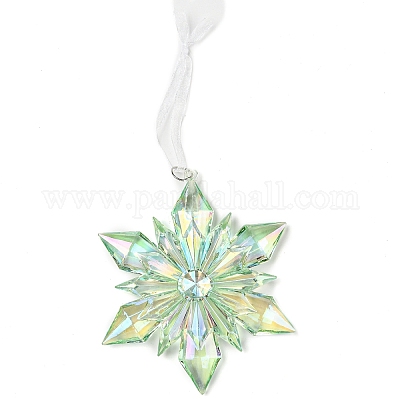 Рождественский прозрачный пластиковый кулон HJEW-G022-01B-1