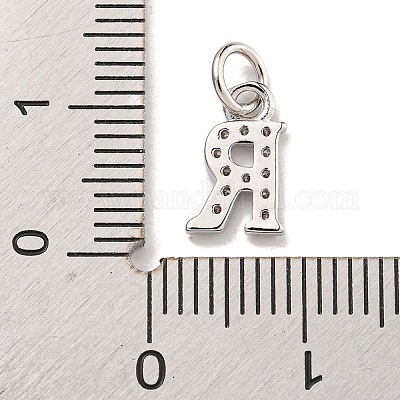 Буквица из латуни с подвесками из кубического циркония KK-Q814-26R-P-1