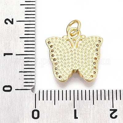 Латунные микропаве прозрачные подвески с фианитом KK-N268-77G-1