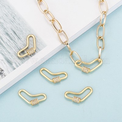 Латунь микропаве кубический цирконий винт карабин подвески с замком ZIRC-G160-60G-1