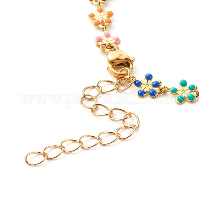 Messing Emaille Gliederkette Armbänder&nbsp;BJEW-JB06420-1