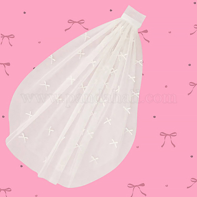 Свадебная фата из полиэстера с бантом AJEW-WH20067-072B-1