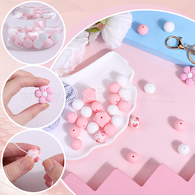 Set Da 112 Perline In Silicone A Forma Di Fiore – Perline Acriliche E Di Nylon Per Gioielli, Portachiavi E Creazioni Fai Da Te, Colorate E Versatili