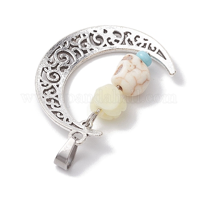 Подвески с черепом из синтетической бирюзы на Хэллоуин PALLOY-JF02650-02-1