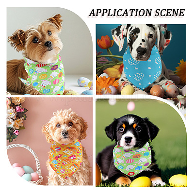 4 шт. 4 стиля треугольный полиэстеровый носовой платок для домашних животных AJEW-CP0006-08A-02-1