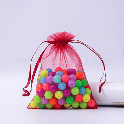 Прямоугольные сумки из органзы на шнурке CON-PW0001-054D-13-1