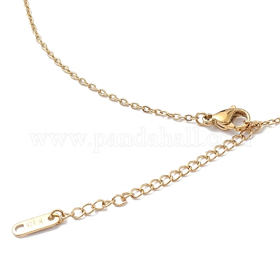 Ожерелье с прямоугольным кулоном из нержавеющей стали 304 с цепочками-коробками для женщин NJEW-I123-02A-1