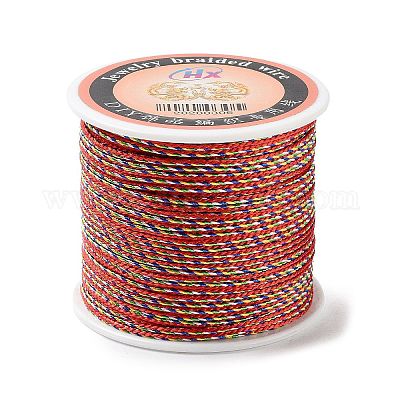 Cordon tressé pour bijoux en polyester cinq tons&nbsp;OCOR-G015-05B-01-1