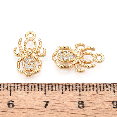 Латунные микропаве прозрачные подвески с фианитом KK-T074-111G-1