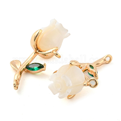 Подвески из латуни из натуральных пресноводных ракушек KK-Q806-05G-1