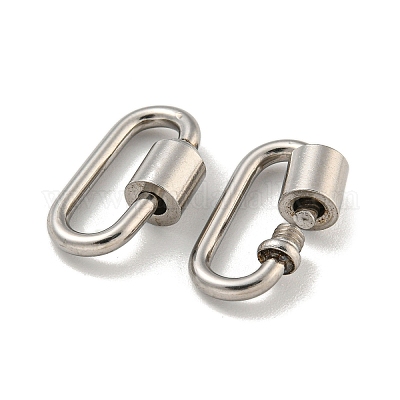 Подвески-карабинчики с винтовым замком из нержавеющей стали 304 STAS-C092-01C-P-1