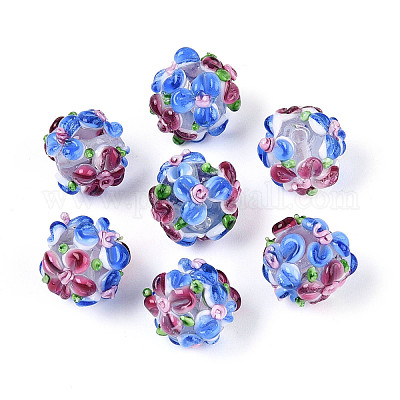 Бусы лэмпворк ручной работы LAMP-N021-015A-14-1