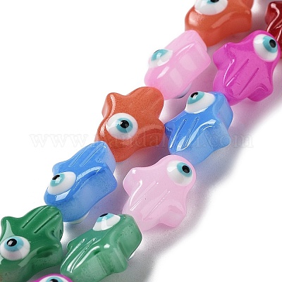 Непрозрачные цветные стеклянные бусины GLAA-P057-B08-1