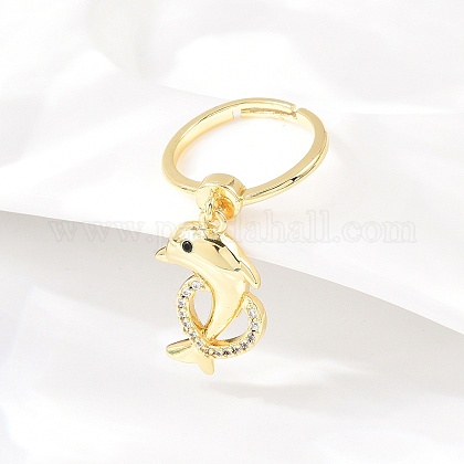 Bague De Manchette Ouverte En Laiton Plaqué Micro Pavé
