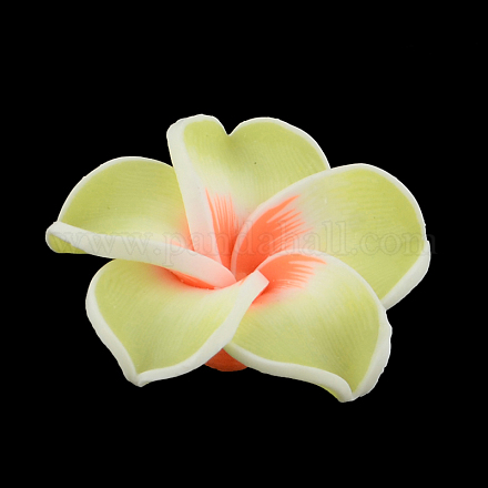 Handmade Polymer Clay 3D Flower Plumeria Beads CLAY-Q192-30mm-13-1