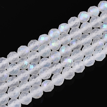 Нити из натуральных кварцевых бусин с цветным покрытием G-T144-B07-05-1