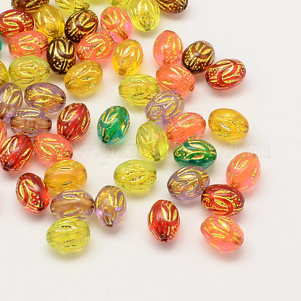Perles de placage ovales acryliques PACR-Q100-01-1