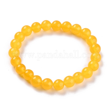 Gefärbte natürliche Jade Perlen Stretch-Armbänder BJEW-J183-B-02-1