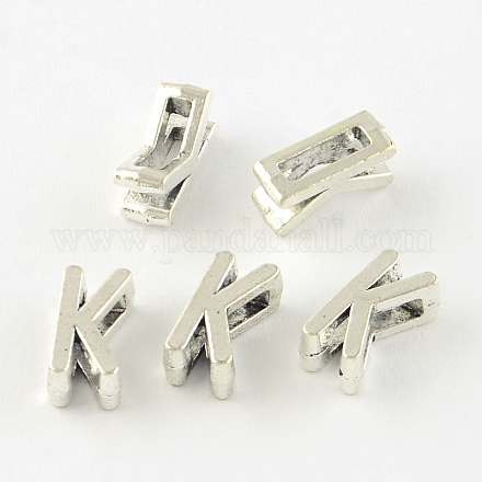 Antique Silver Plated Alloy Letter Slide Charms TIBEP-S296-K-RS-1