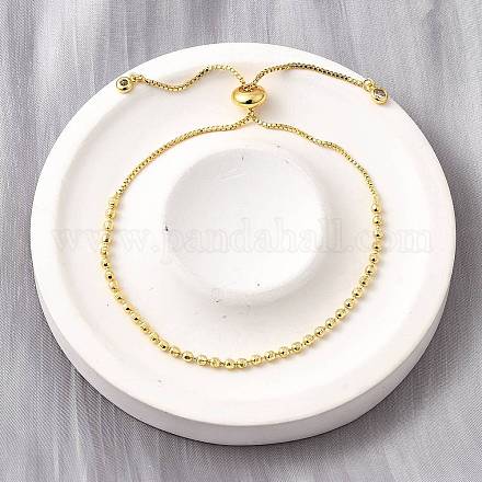 Латунные круглые бусины слайдер браслеты для женщин BJEW-D317-13B-G-1